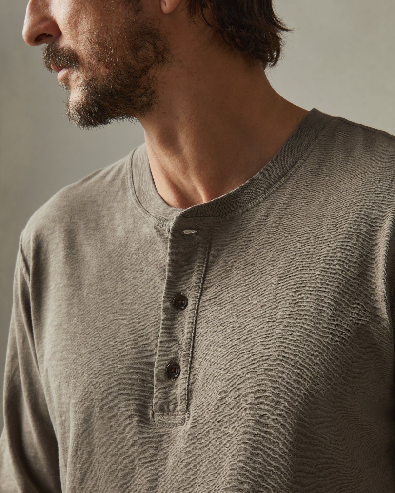 Premium Slub Henley Tee Long Sleeve - Fallen Rock sold by American Giant product image thumbnail 4