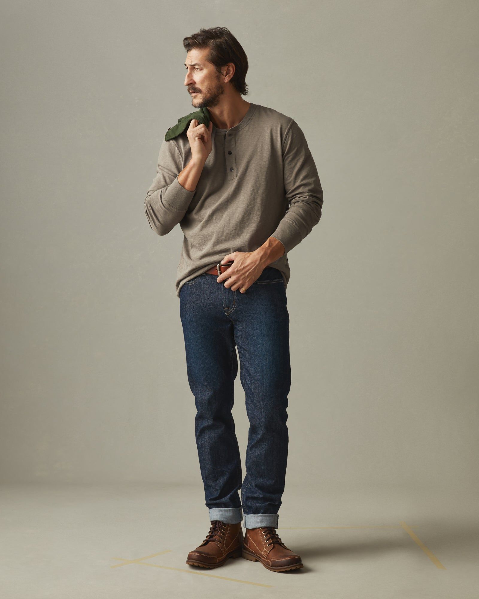 Premium Slub Henley Tee Long Sleeve - Fallen Rock sold by American Giant product image thumbnail 5