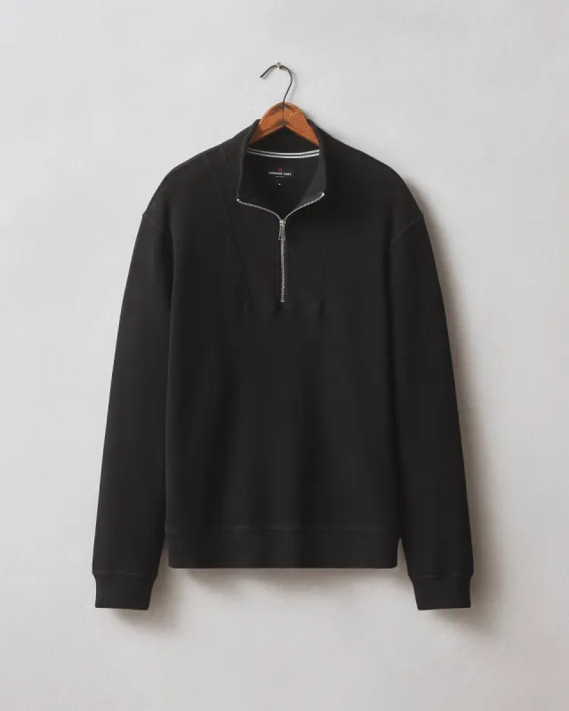 Men's French Rib Half Zip - Black sold by American Giant