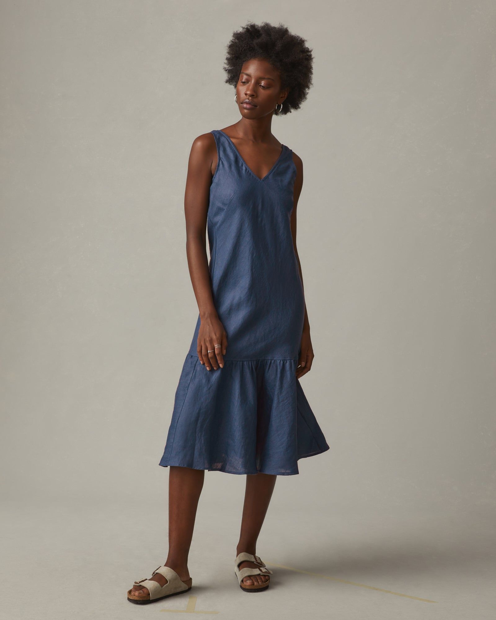 Easy Linen Dress - Nautical Blue sold by American Giant