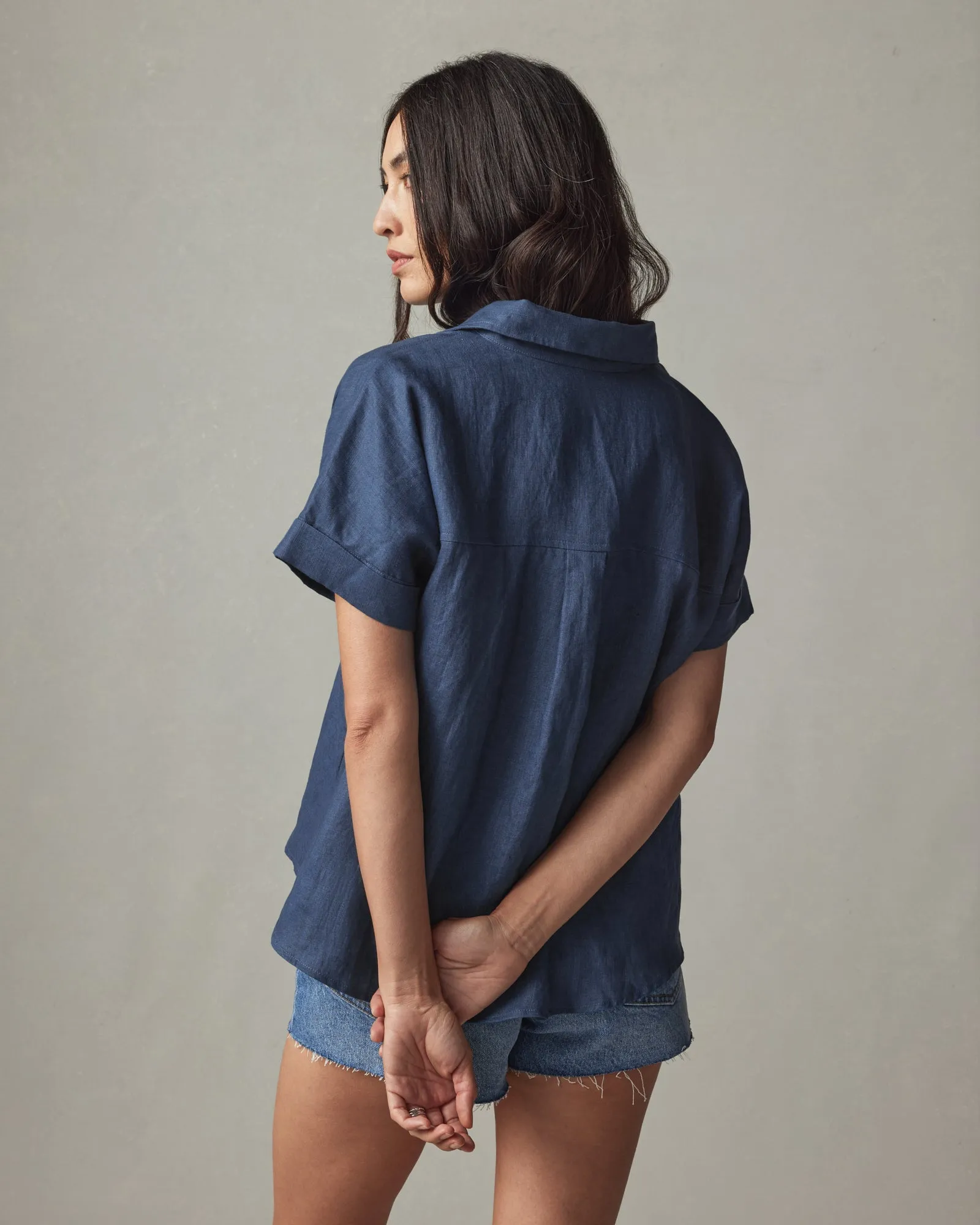 Women's Linen Shirt - Nautical Blue sold by American Giant product image thumbnail 3