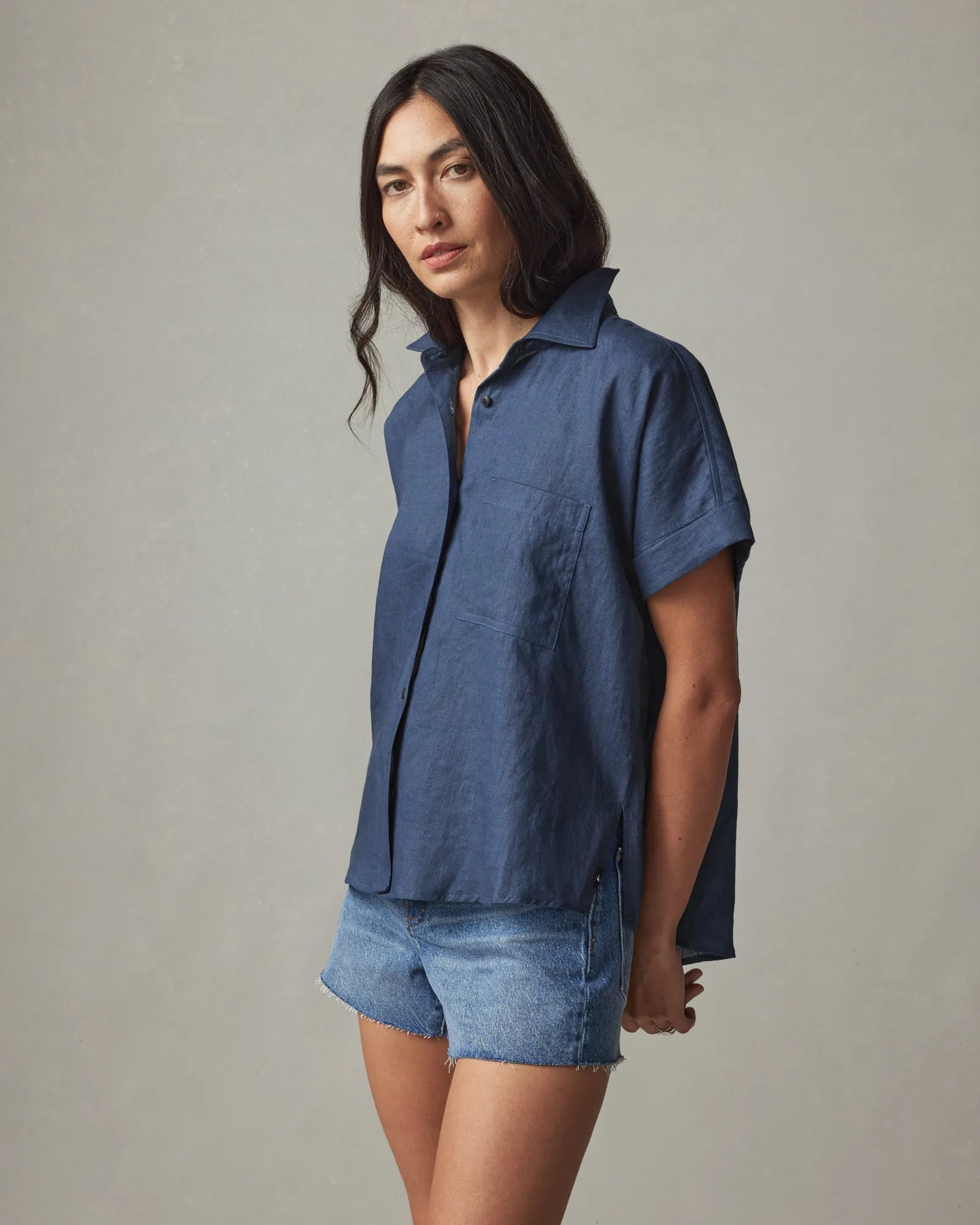 Women's Linen Shirt - Nautical Blue sold by American Giant product image thumbnail 2