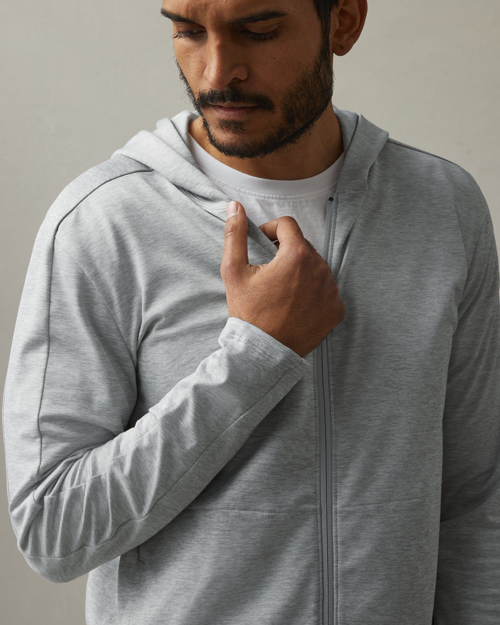 Aerial Lightweight Full Zip - Mirage Grey Heather sold by American Giant product image thumbnail 4