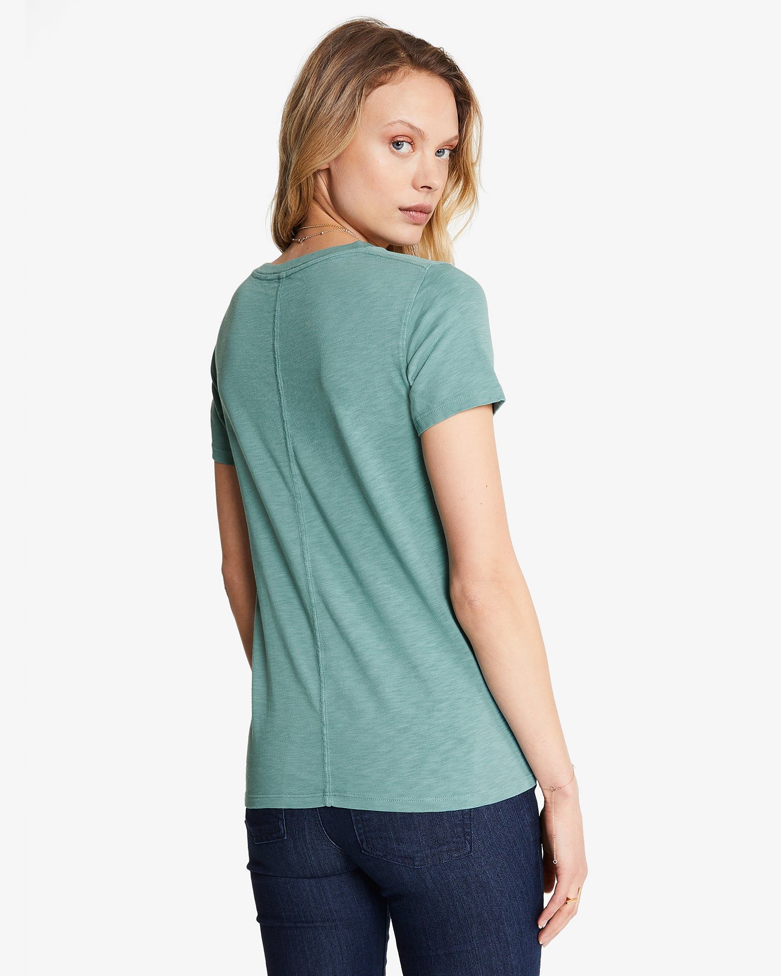 Premium Slub V-Neck Tee - Azure Sage sold by American Giant product image thumbnail 3