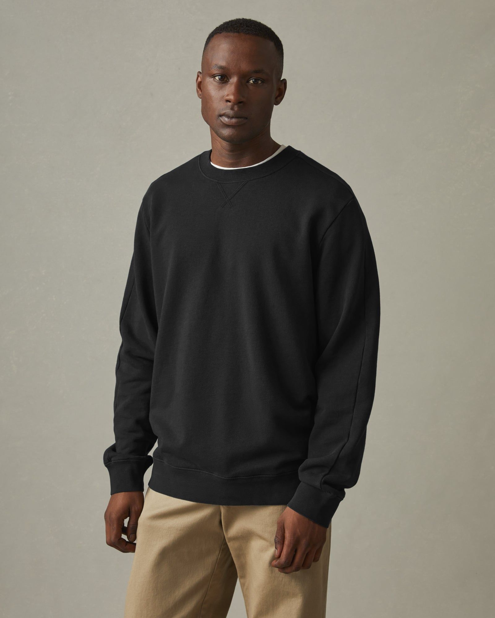 Men's Premium Midweight Crew - Black sold by American Giant