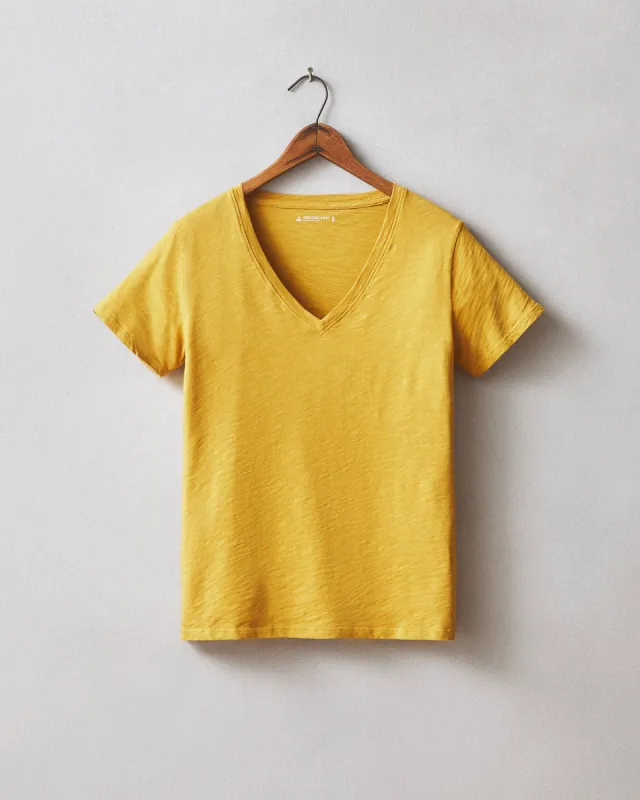 Women's Premium Slub V-Neck Tee - Golden Honey sold by American Giant