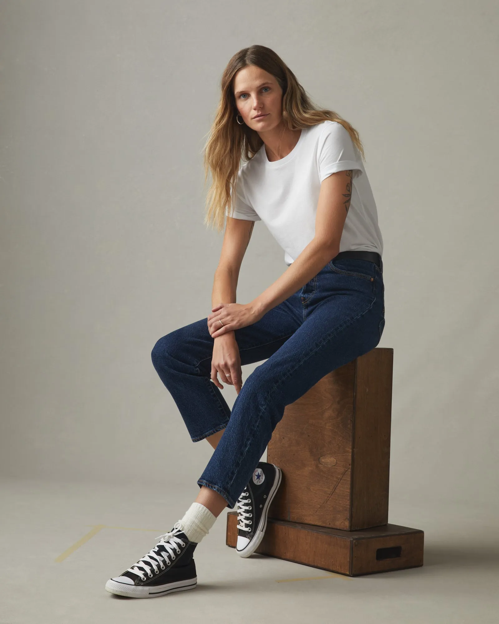 Women's Classic Cotton Crew Tee - White sold by American Giant product image thumbnail 5