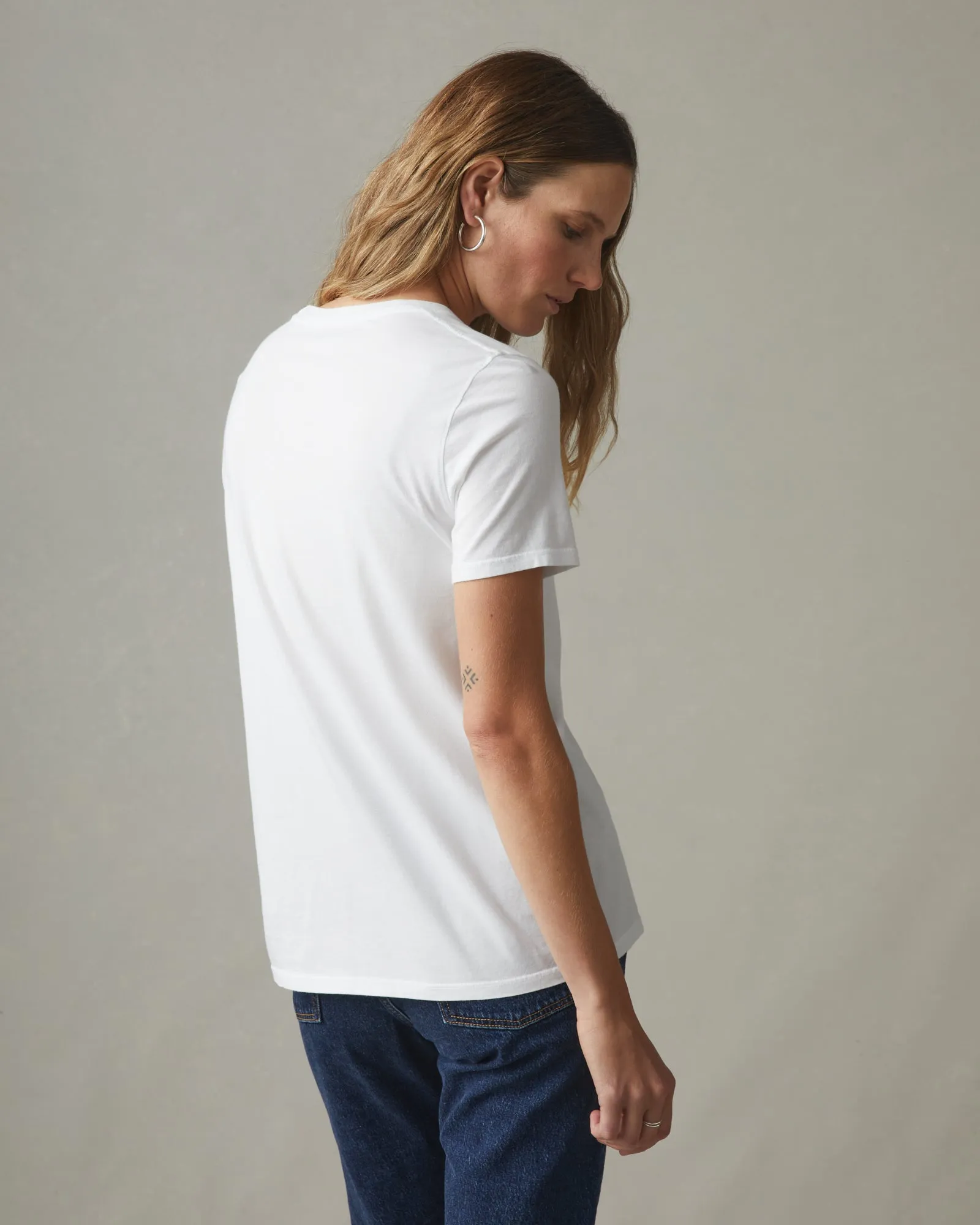 Women's Classic Cotton Crew Tee - White sold by American Giant product image thumbnail 3