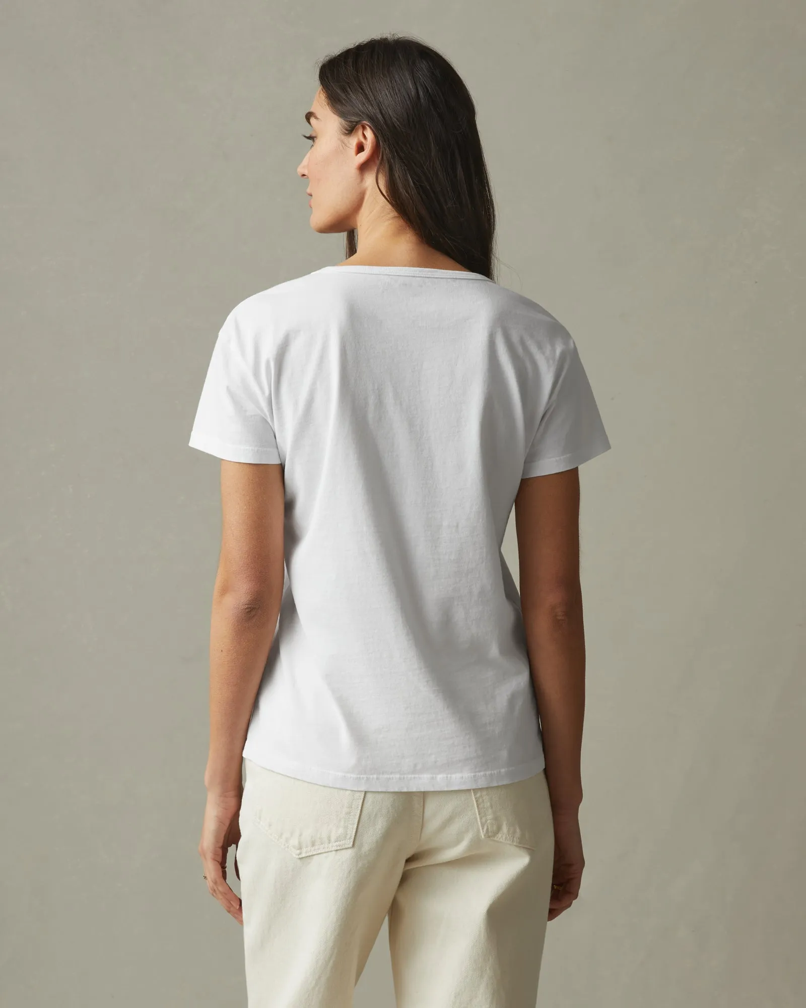 Women's Classic Cotton Scoop Tee - White sold by American Giant product image thumbnail 3