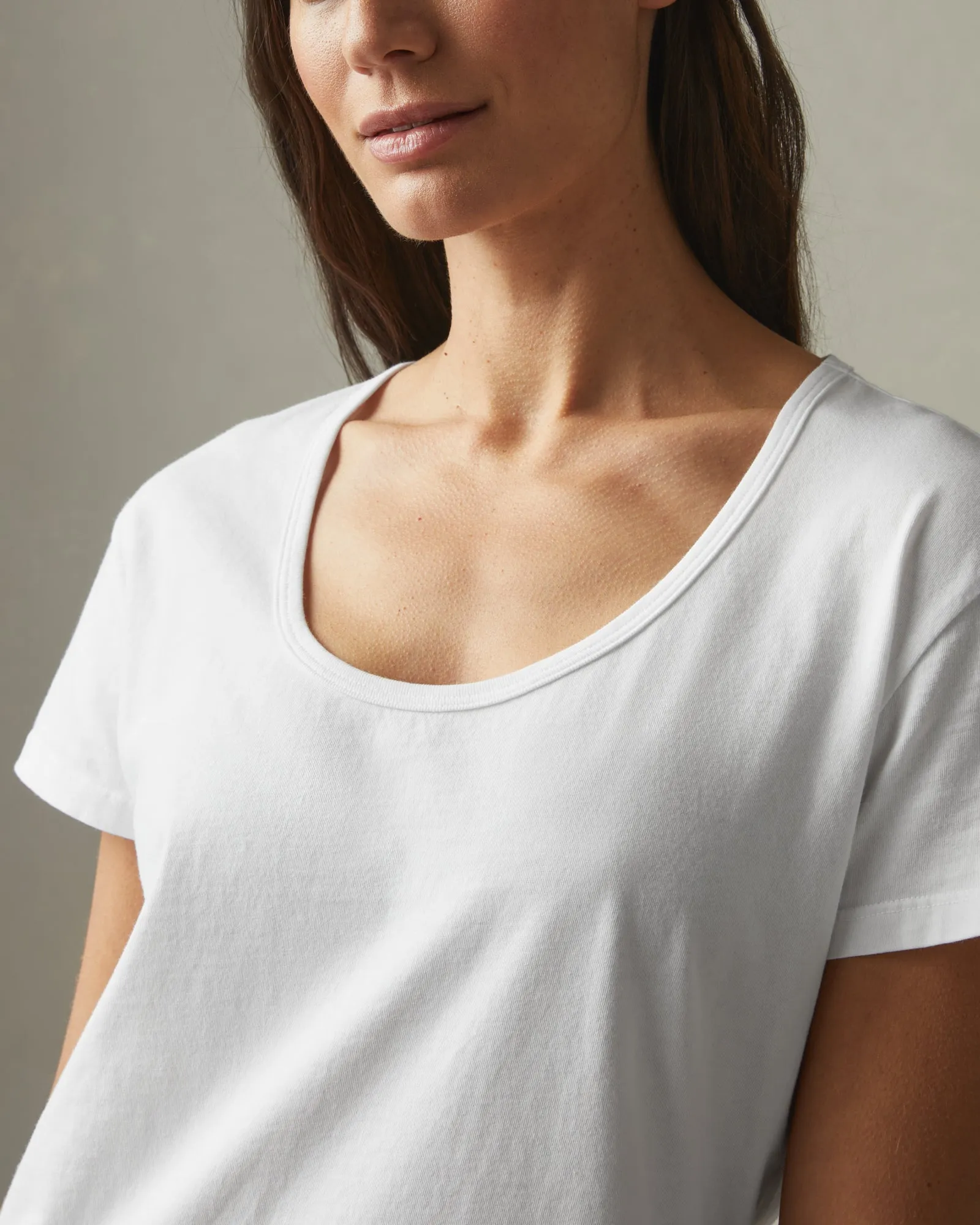 Women's Classic Cotton Scoop Tee - White sold by American Giant product image thumbnail 4