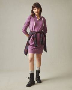 Women's Zipper Hoodie Dress - Argyle Purple sold by American Giant