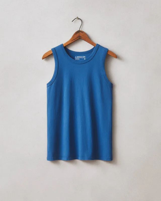 Women's Classic Cotton Muscle Tank - Blue Aura sold by American Giant