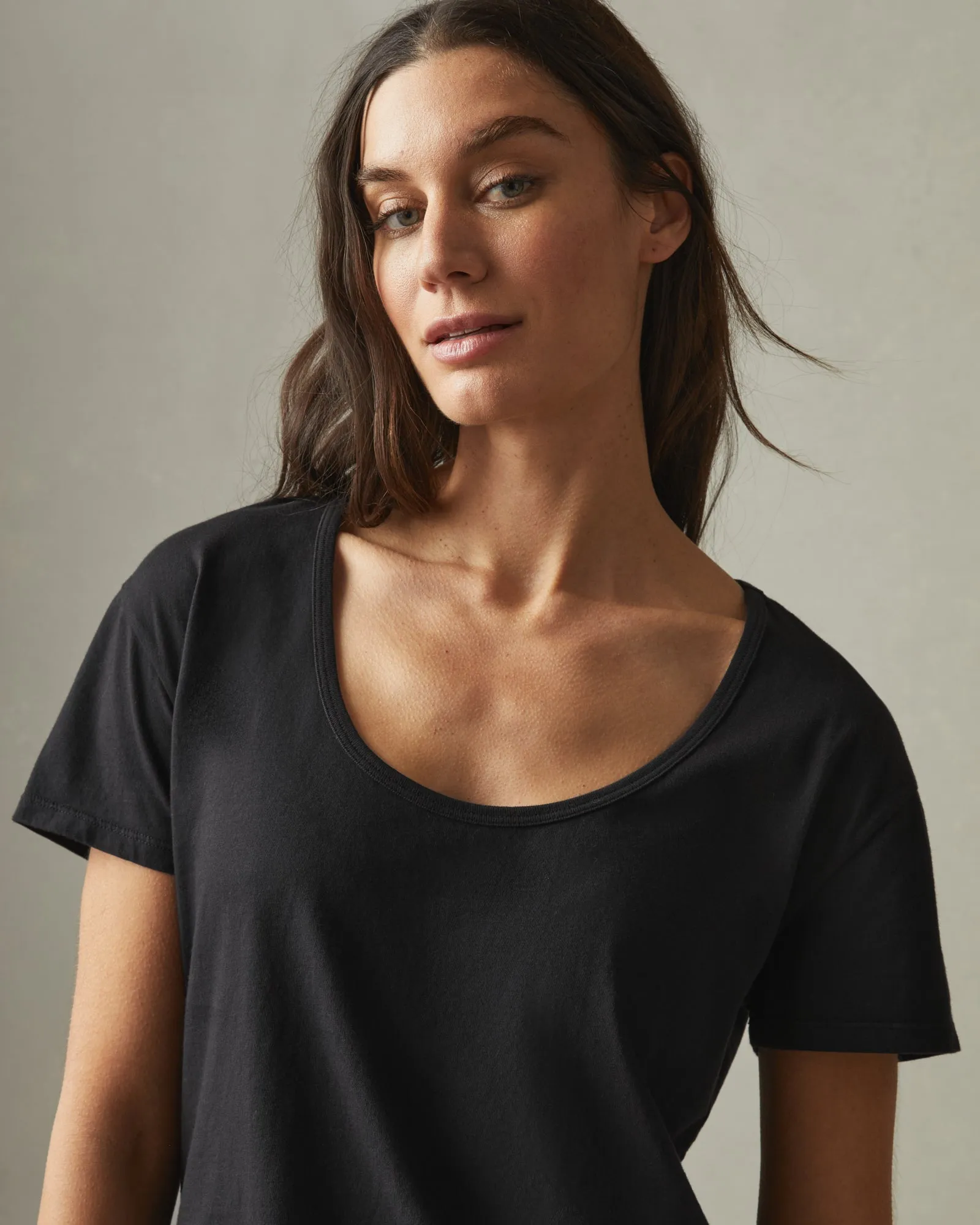 Women's Classic Cotton Scoop Tee - Black sold by American Giant product image thumbnail 4