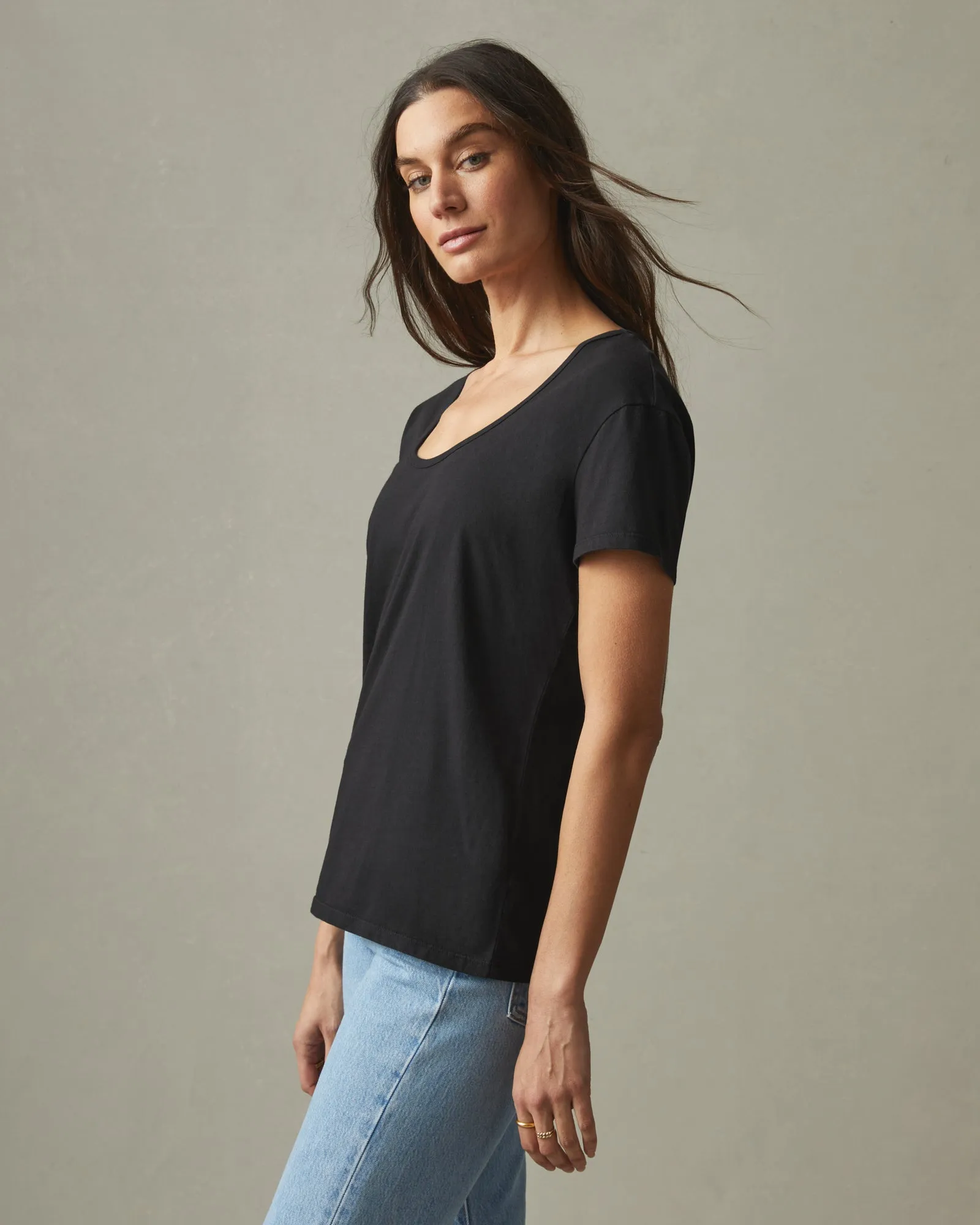 Women's Classic Cotton Scoop Tee - Black sold by American Giant product image thumbnail 2