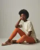 Women's Cotton Stretch Legging - Henna sold by American Giant