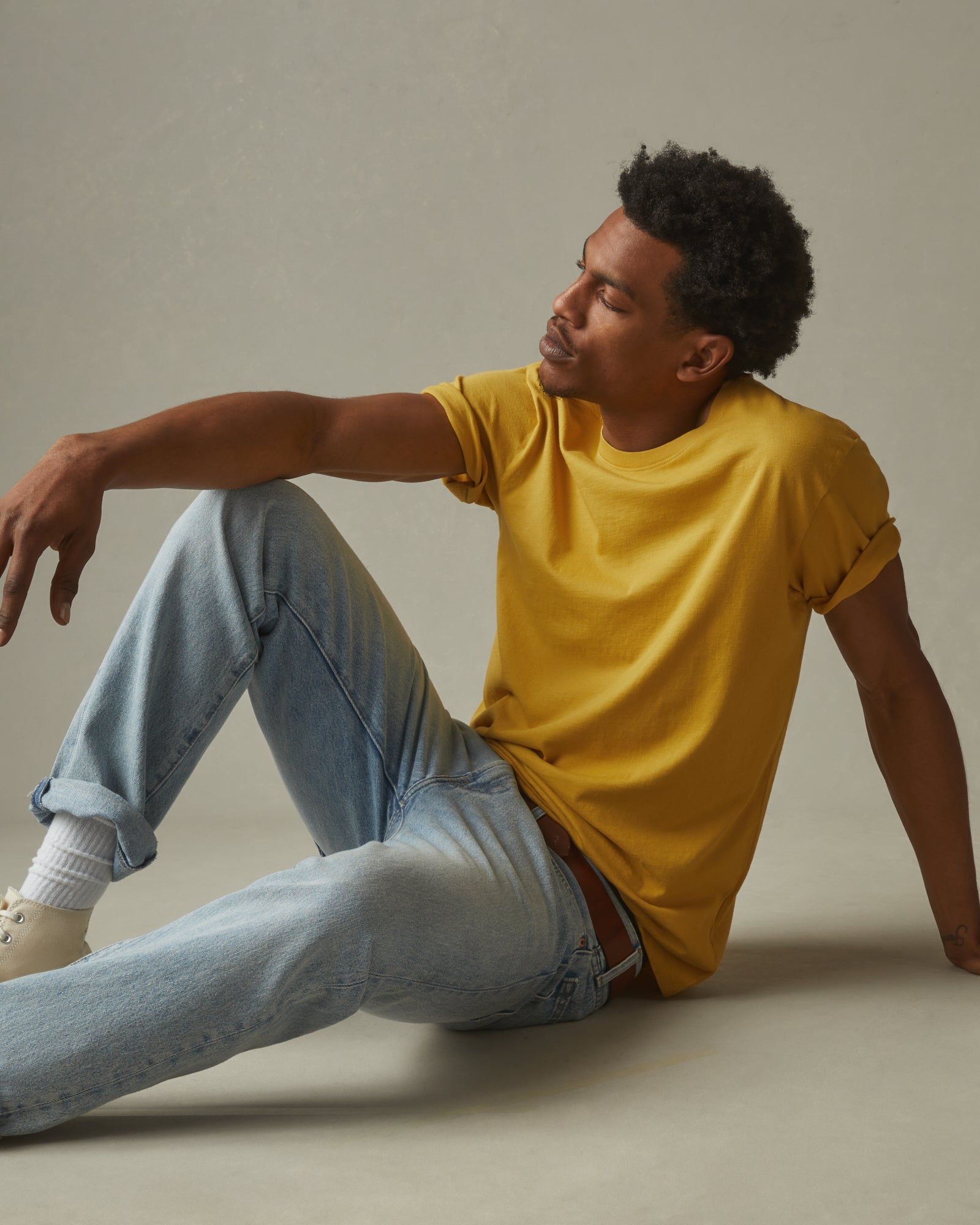 Classic Cotton Crew Tee - Straw sold by American Giant product image thumbnail 4