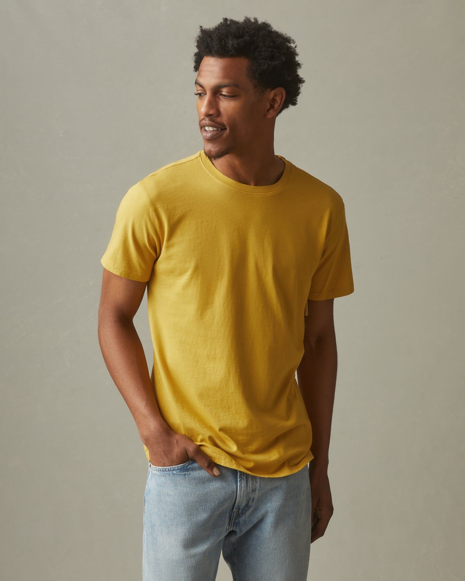 Classic Cotton Crew Tee - Straw sold by American Giant