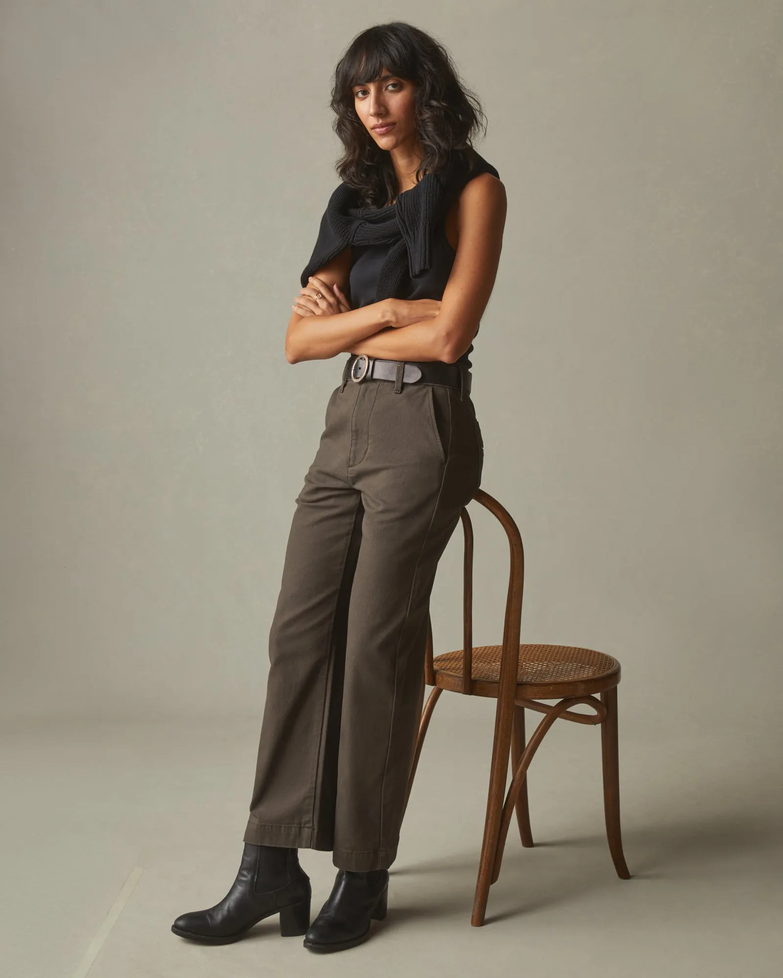 Women's Wide Leg Pant - Dark Coffee sold by American Giant product image thumbnail 5
