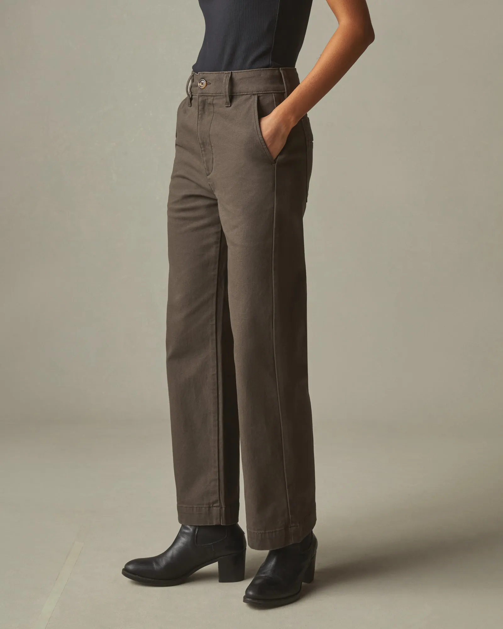 Women's Wide Leg Pant - Dark Coffee sold by American Giant product image thumbnail 2