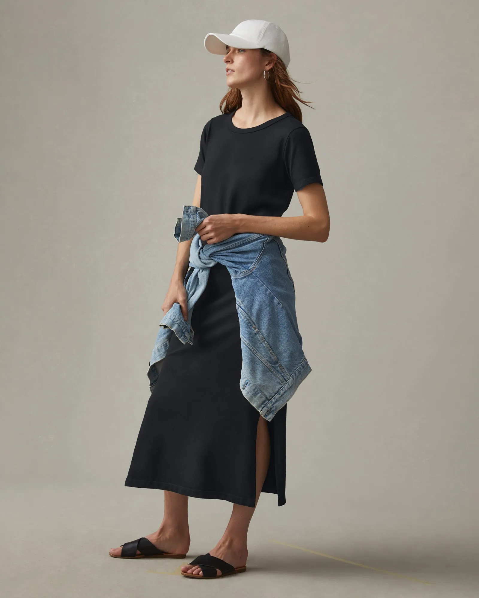 Women's Midi Tee Dress - Black sold by American Giant product image thumbnail 4