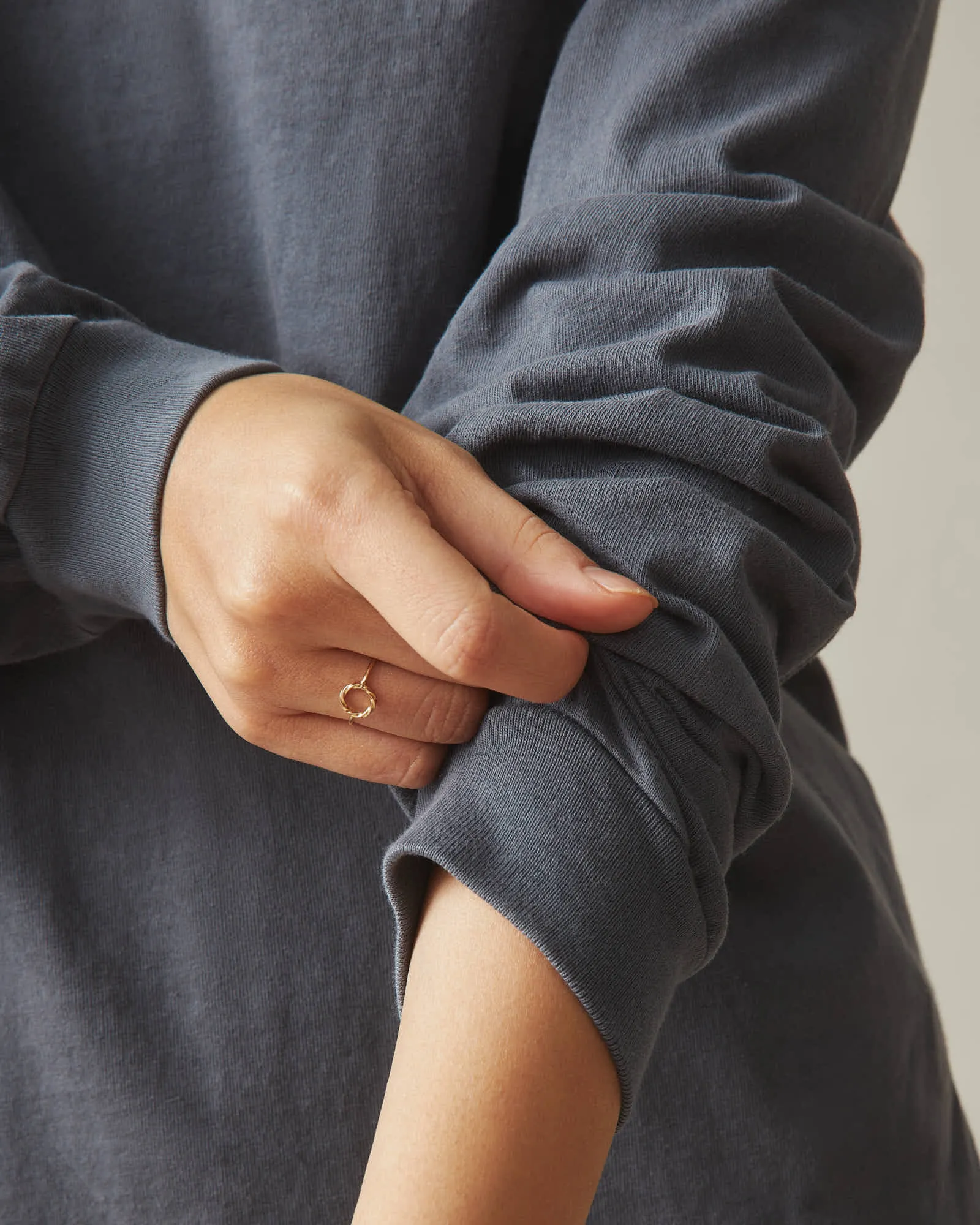 Women's Vintage Crew Long Sleeve Tee - Washed Metropolitan Grey sold by American Giant product image thumbnail 3