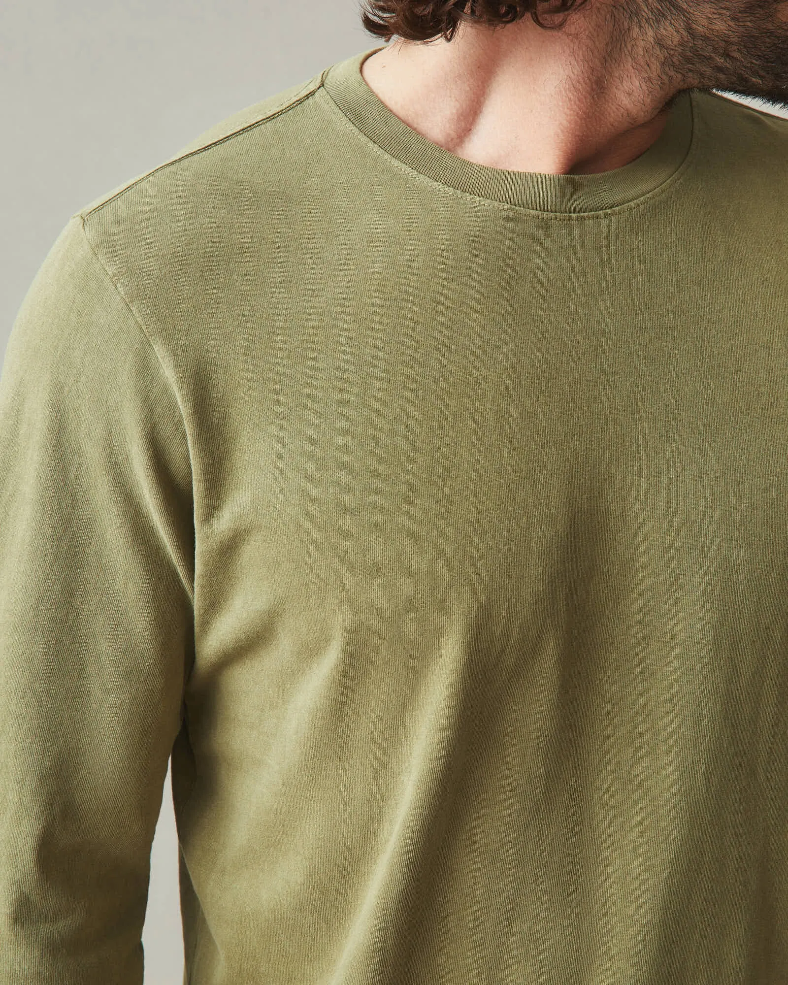 Vintage Crew Long Sleeve Tee - Washed Capulet Olive sold by American Giant product image thumbnail 4
