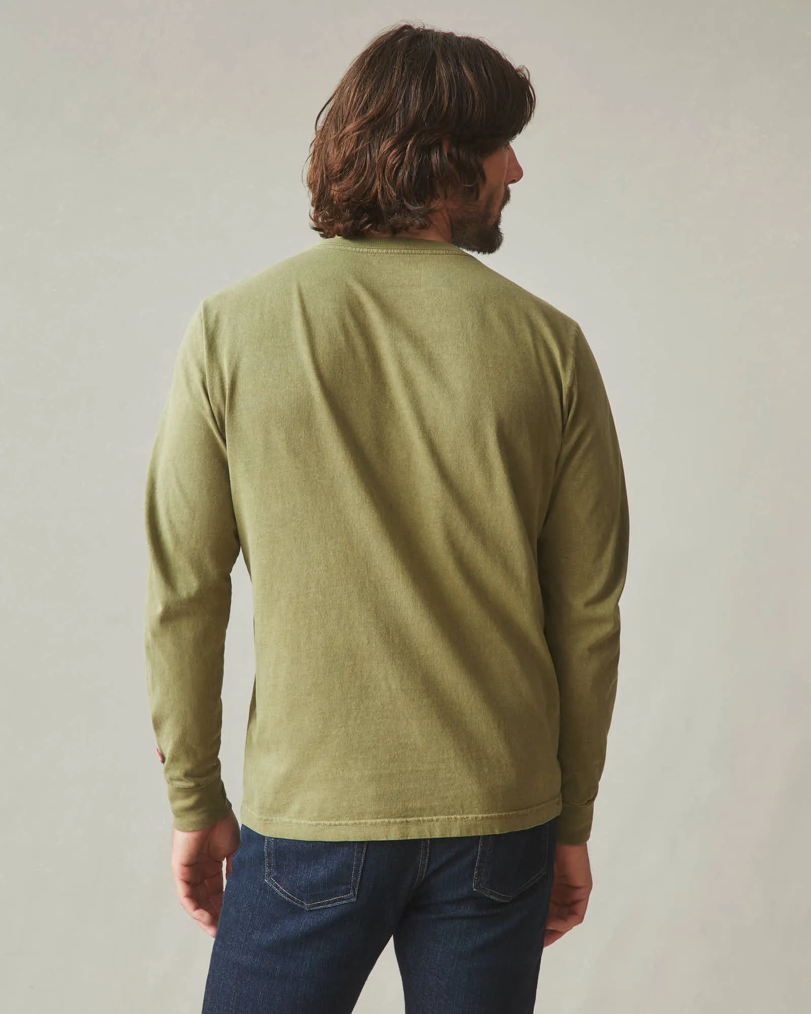 Vintage Crew Long Sleeve Tee - Washed Capulet Olive sold by American Giant product image thumbnail 3