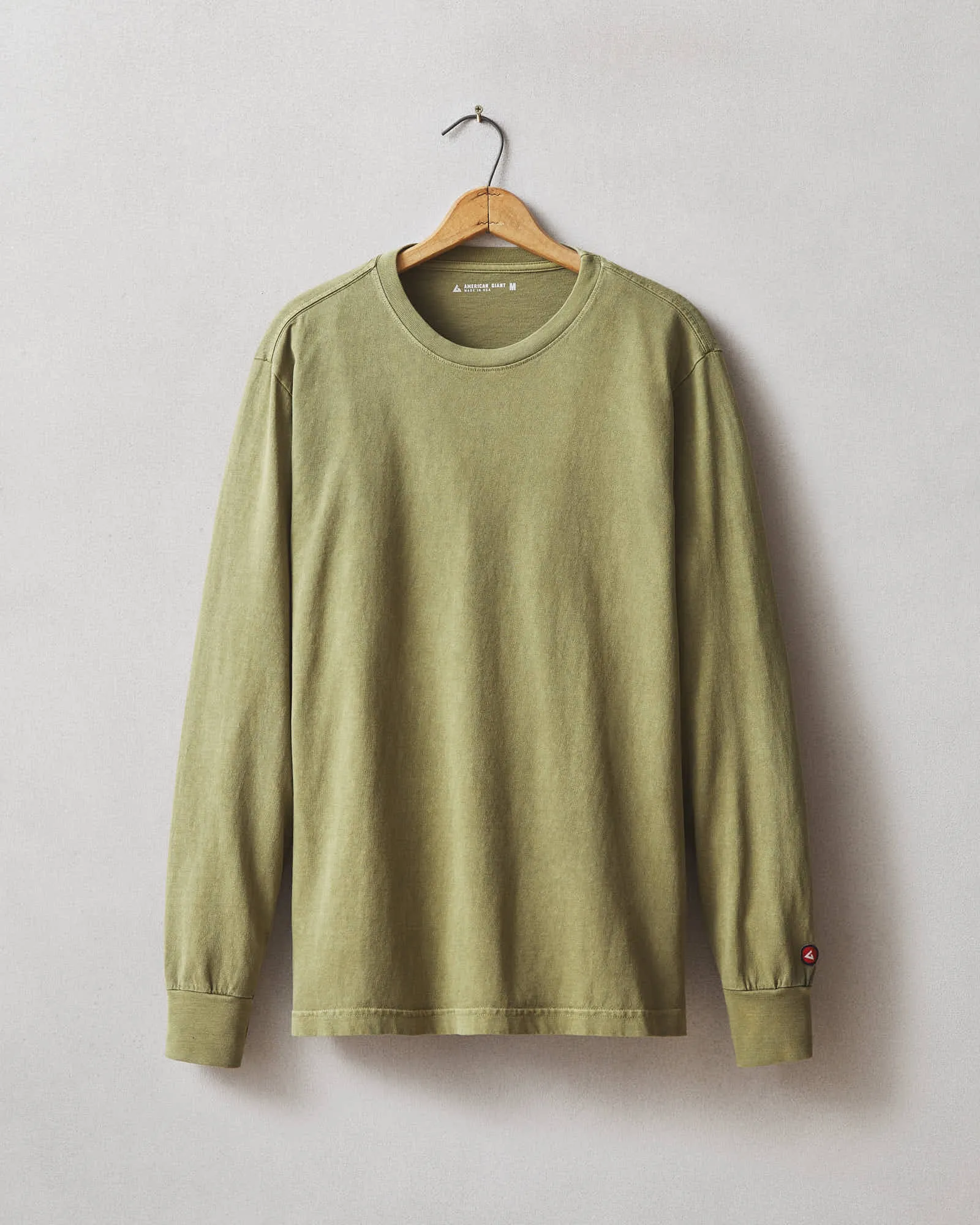 Vintage Crew Long Sleeve Tee - Washed Capulet Olive sold by American Giant