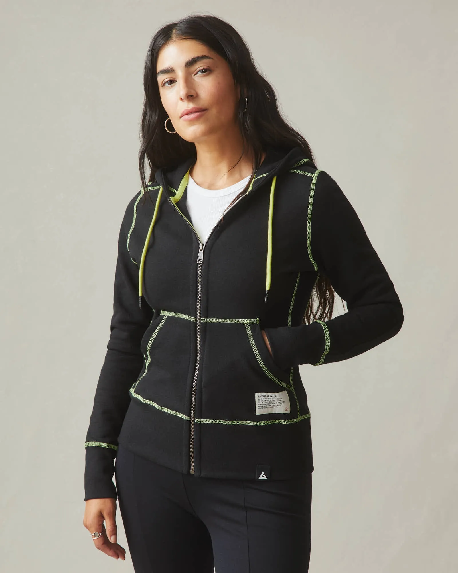 Contrast Classic Full Zip - Black sold by American Giant product image thumbnail 2