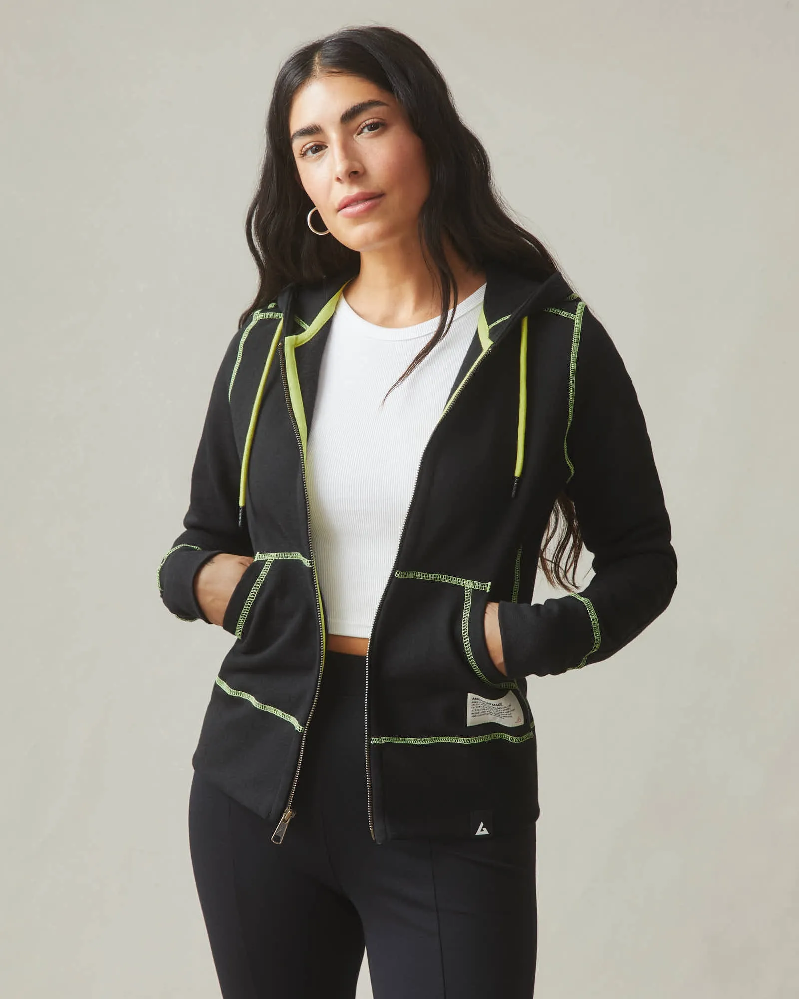 Contrast Classic Full Zip - Black sold by American Giant product image thumbnail 3