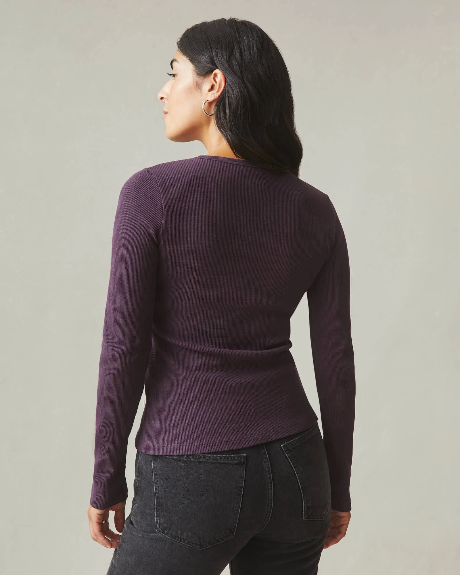 Women's Thermal Henley - Grapeseed sold by American Giant product image thumbnail 3