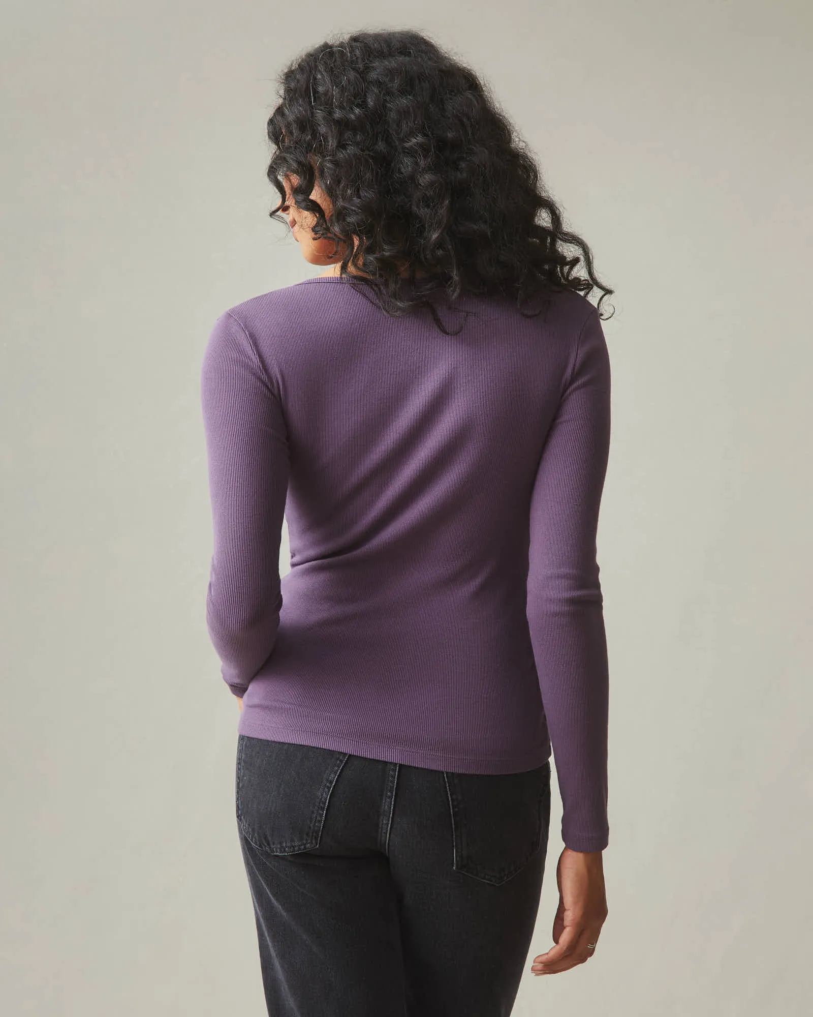 Women's Luxe Rib Square Neck Long Sleeve - Vintage Violet sold by American Giant product image thumbnail 3