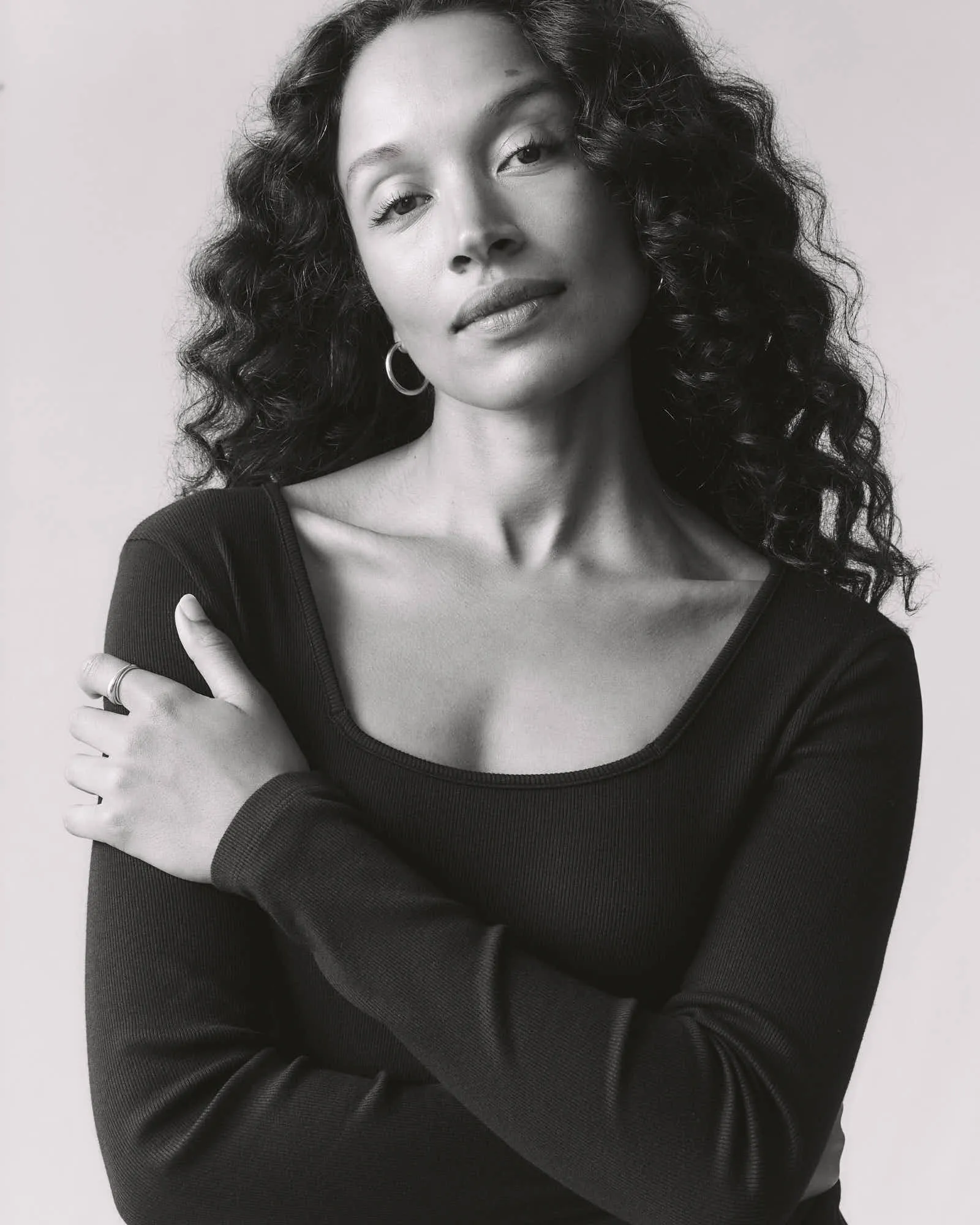 Women's Luxe Rib Square Neck Long Sleeve - Black sold by American Giant product image thumbnail 4