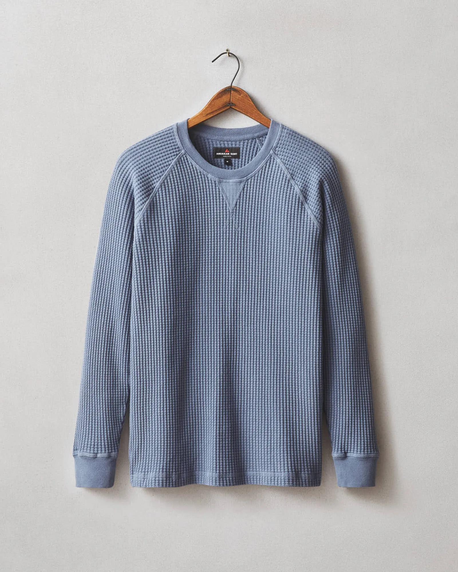 Waffle Crew Long Sleeve - Wild Wind sold by American Giant