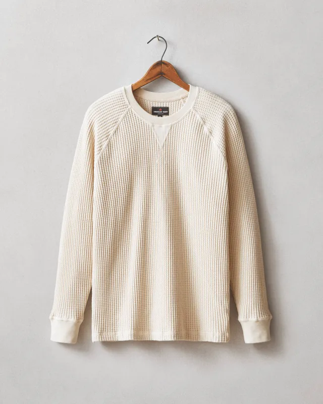 Waffle Crew Long Sleeve - Creme Brulee sold by American Giant