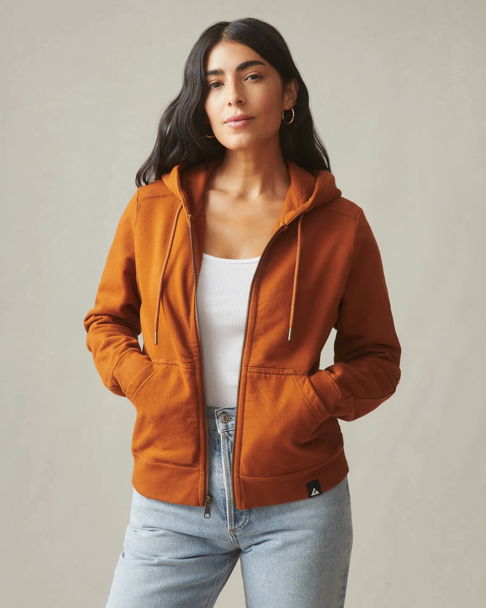 Women's Relaxed Classic Full Zip - Caramel Cafe sold by American Giant product image thumbnail 2