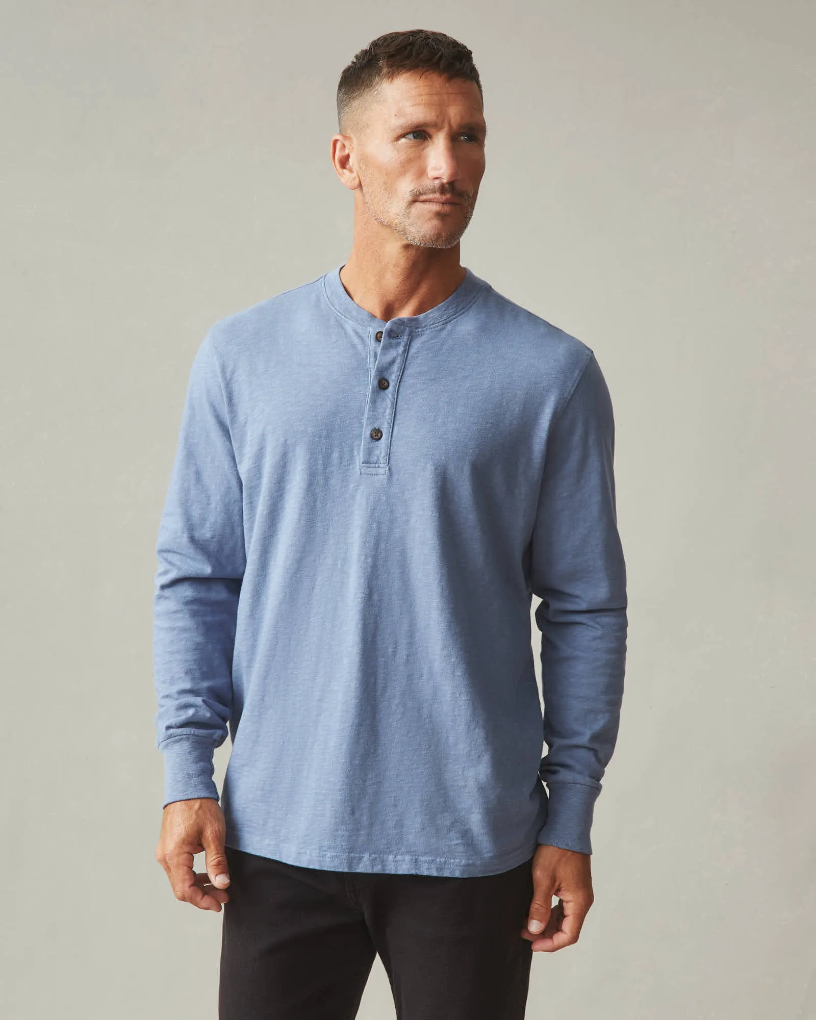 Men's Premium Slub Long Sleeve Henley - Wild Wind sold by American Giant product image thumbnail 3