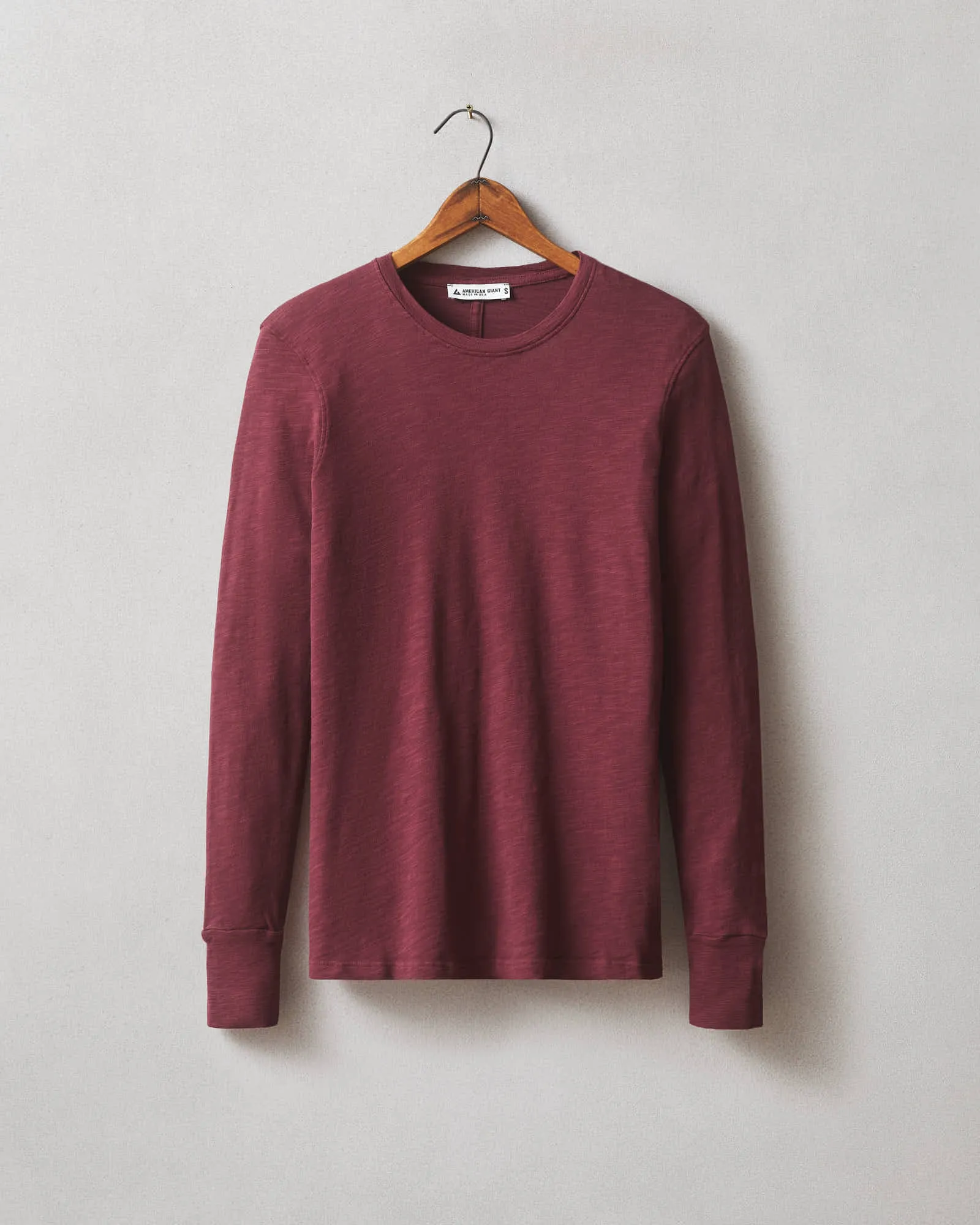 Women's Premium Slub Long Sleeve Crew Tee - Zinfandel sold by American Giant