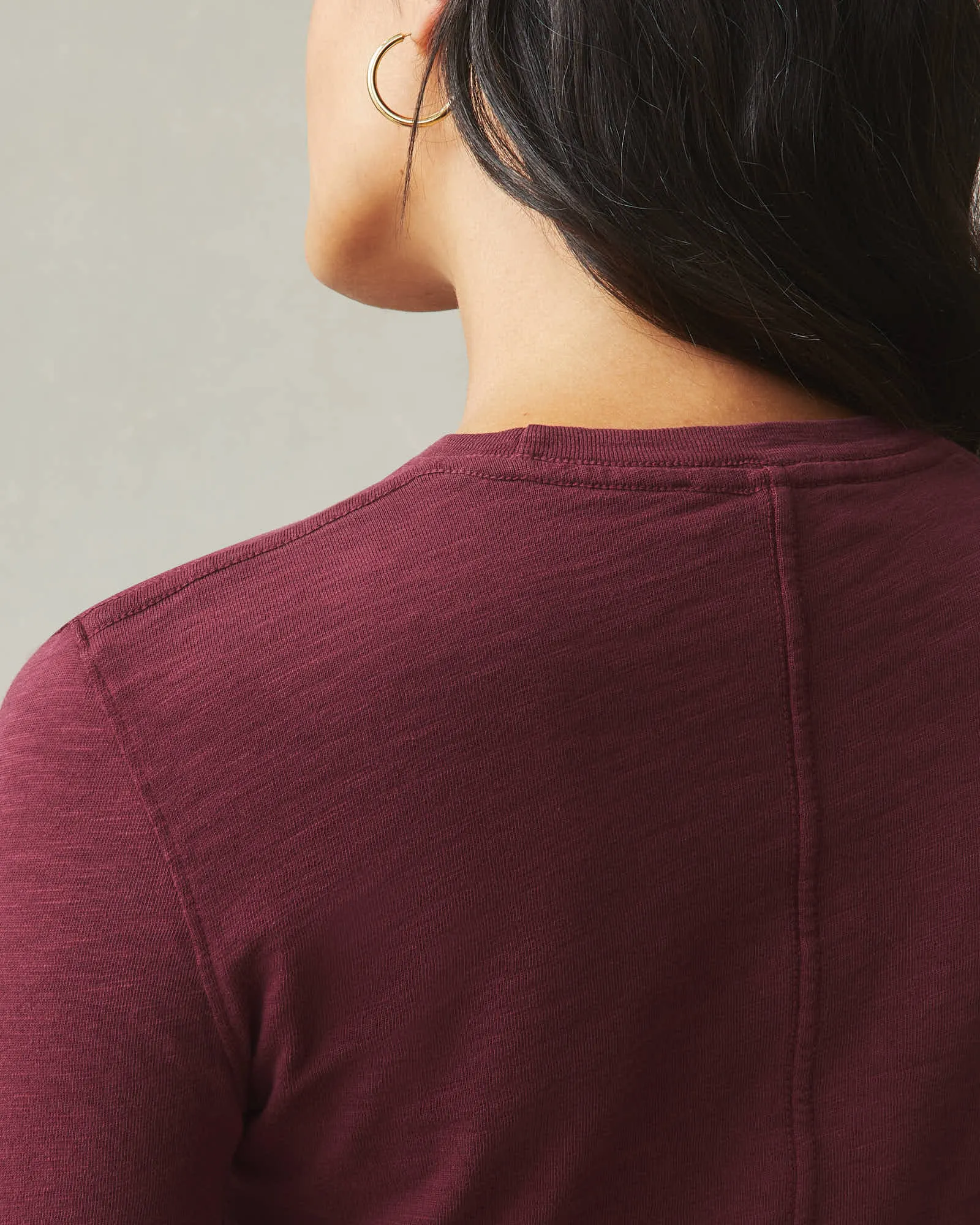 Women's Premium Slub Long Sleeve Crew Tee - Zinfandel sold by American Giant product image thumbnail 4