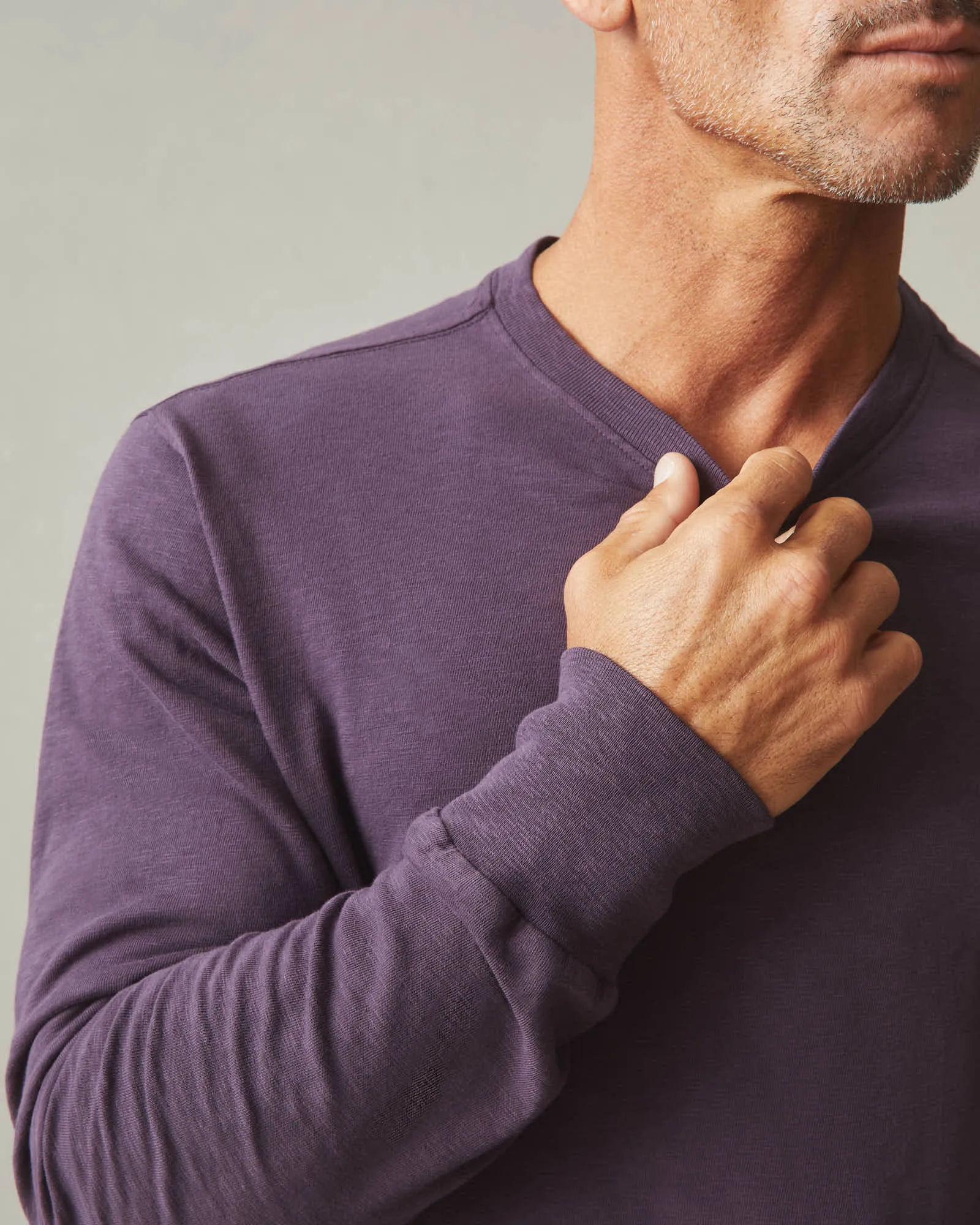 Men's Premium Slub Crew Long Sleeve Tee - Grapeseed sold by American Giant product image thumbnail 4