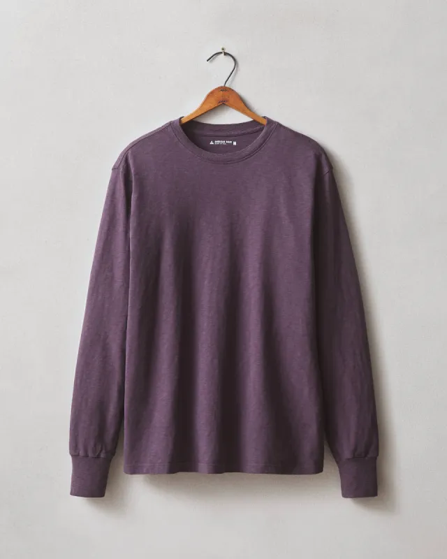 Men's Premium Slub Crew Long Sleeve Tee - Grapeseed sold by American Giant