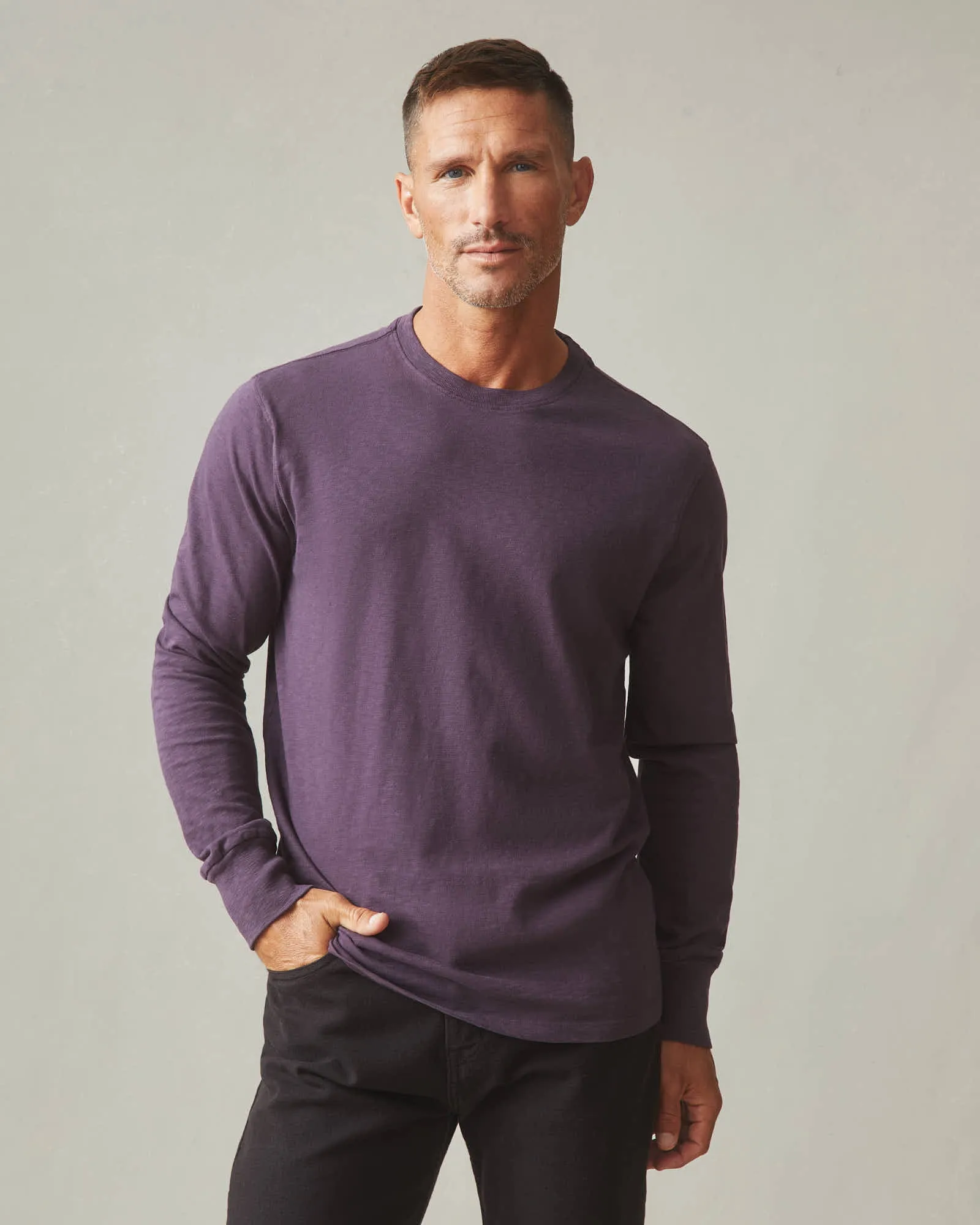 Men's Premium Slub Crew Long Sleeve Tee - Grapeseed sold by American Giant product image thumbnail 2