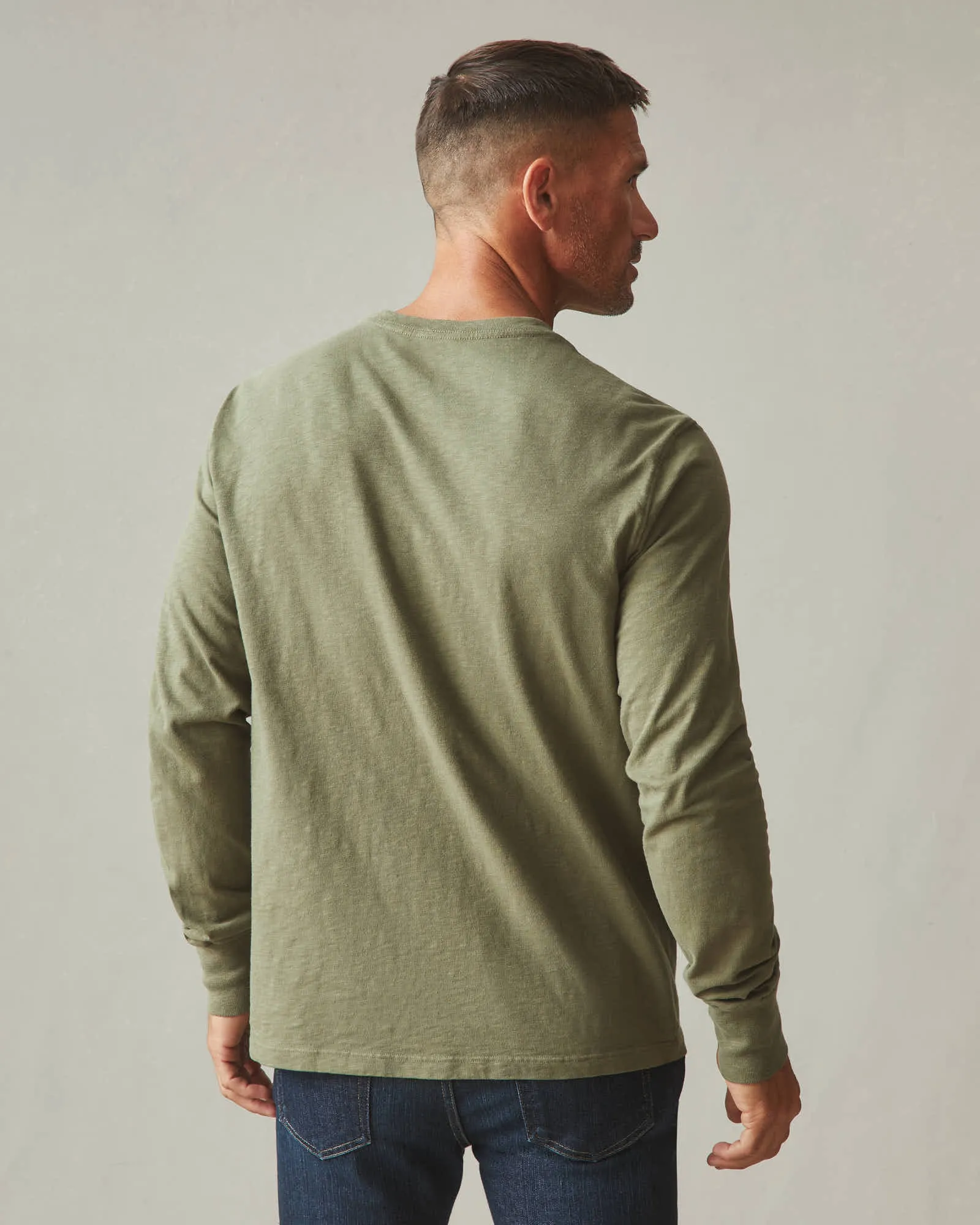 Premium Slub Crew Tee Long Sleeve - Artichoke sold by American Giant product image thumbnail 3