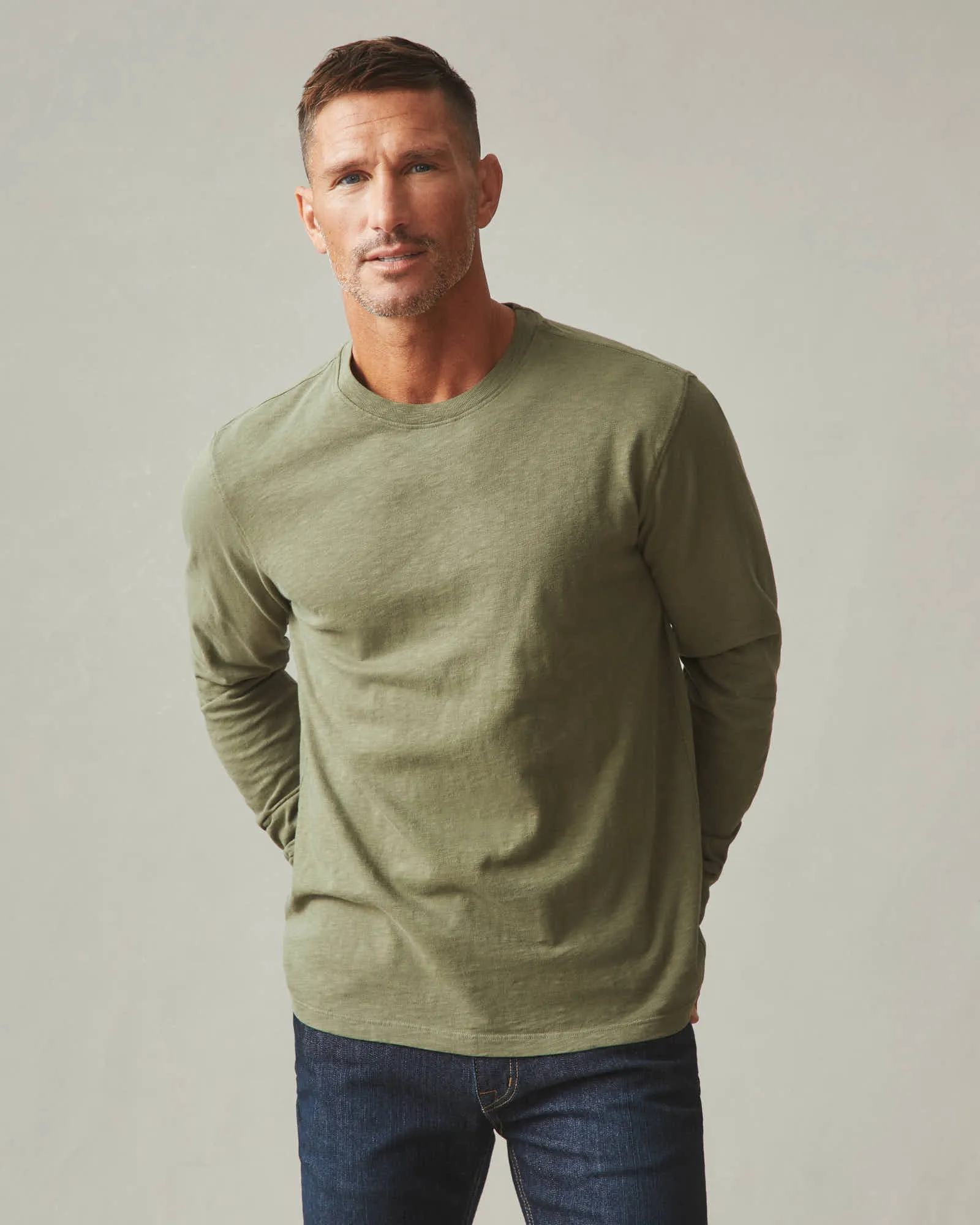 Premium Slub Crew Tee Long Sleeve - Artichoke sold by American Giant product image thumbnail 2