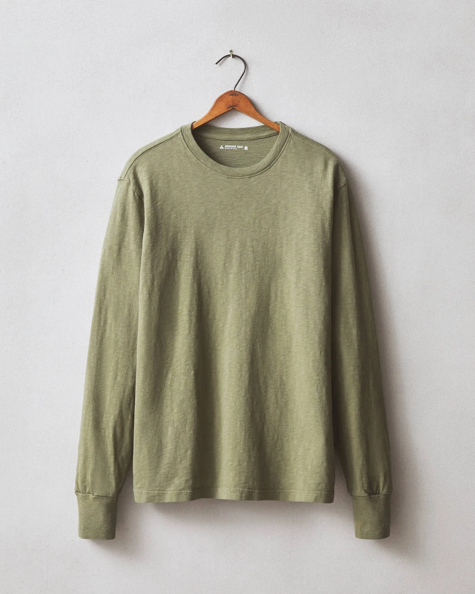 Premium Slub Crew Tee Long Sleeve - Artichoke sold by American Giant