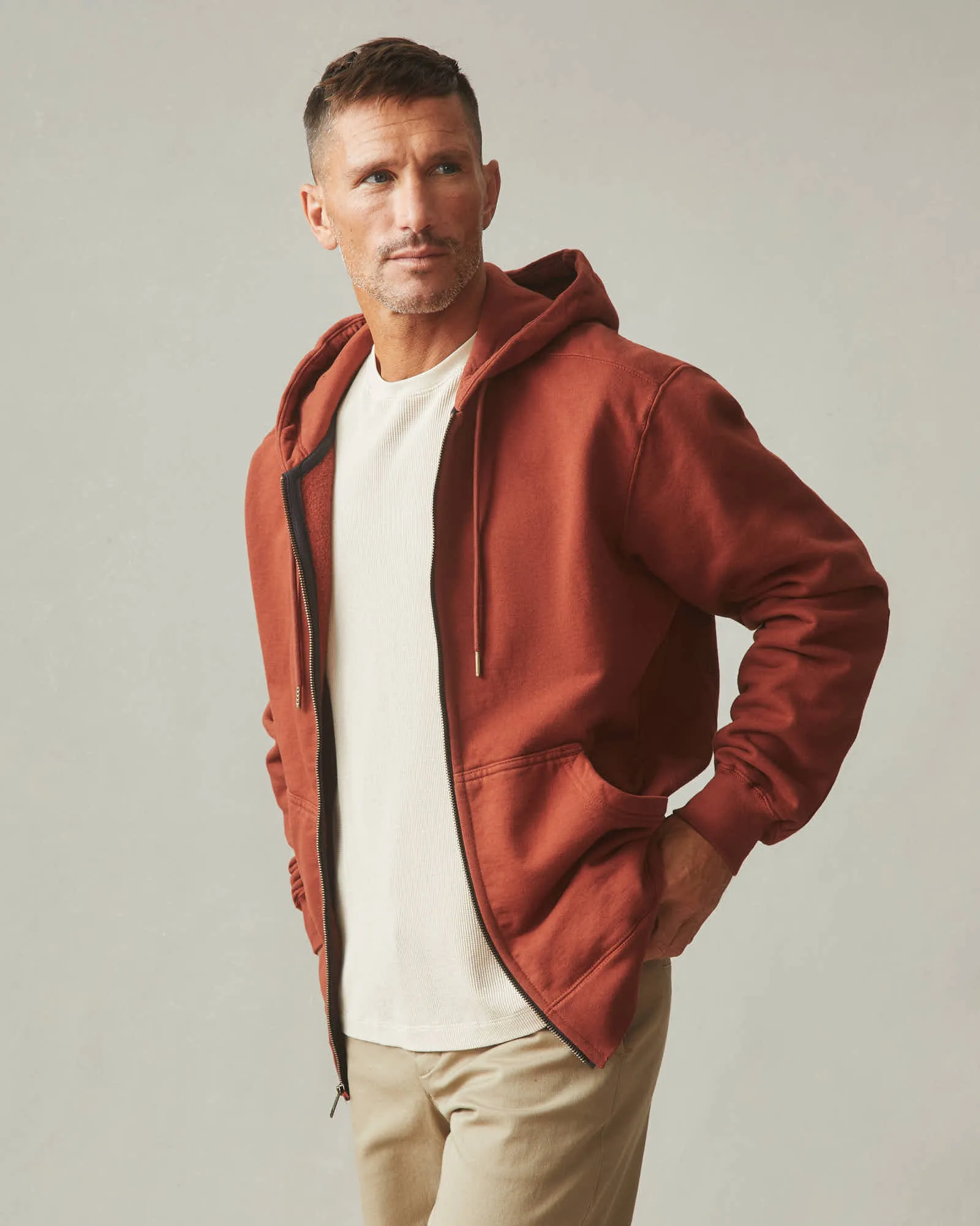 Men's Relaxed Classic Full Zip - Smoked Paprika sold by American Giant product image thumbnail 3