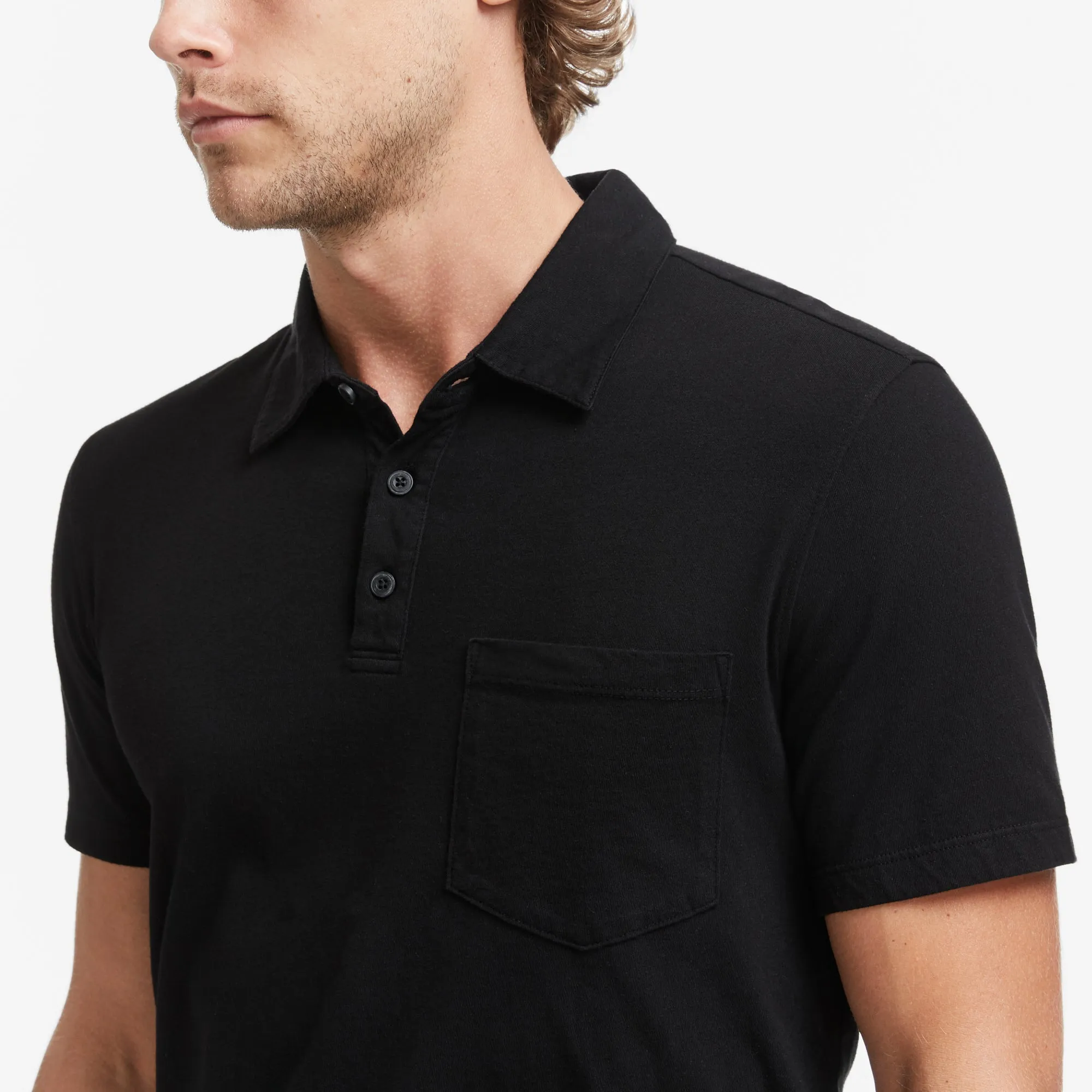 Men's Classic Cotton Polo - Black sold by American Giant product image thumbnail 4