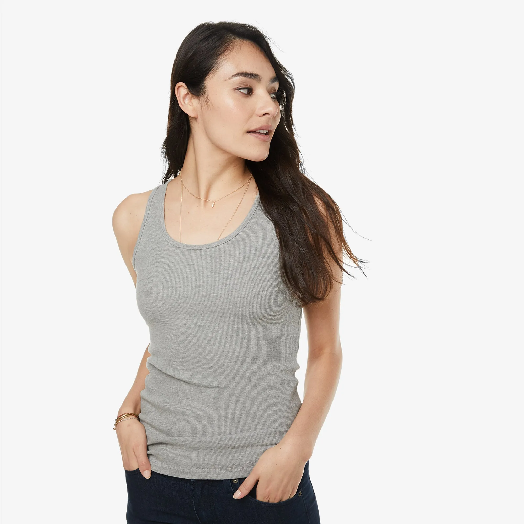 Women's Rib Tank - Heather Grey, XS sold by American Giant product image thumbnail 3