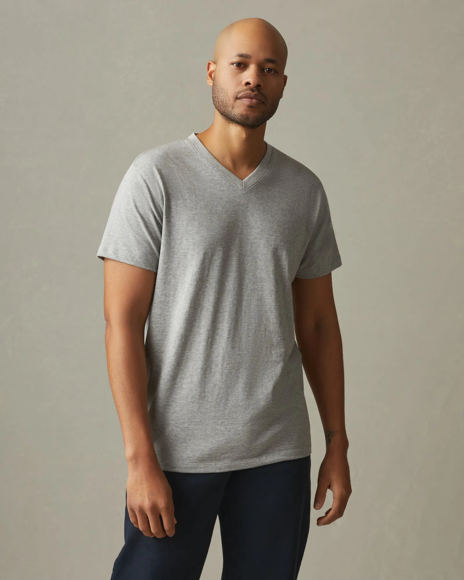 Classic Cotton V-neck Tee - Athletic Heather sold by American Giant product image thumbnail 2