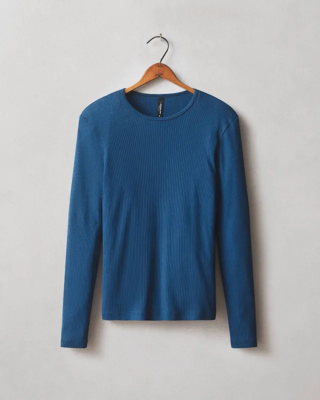 Stretch Rib Crew T Long Sleeve - Eclipse Blue sold by American Giant